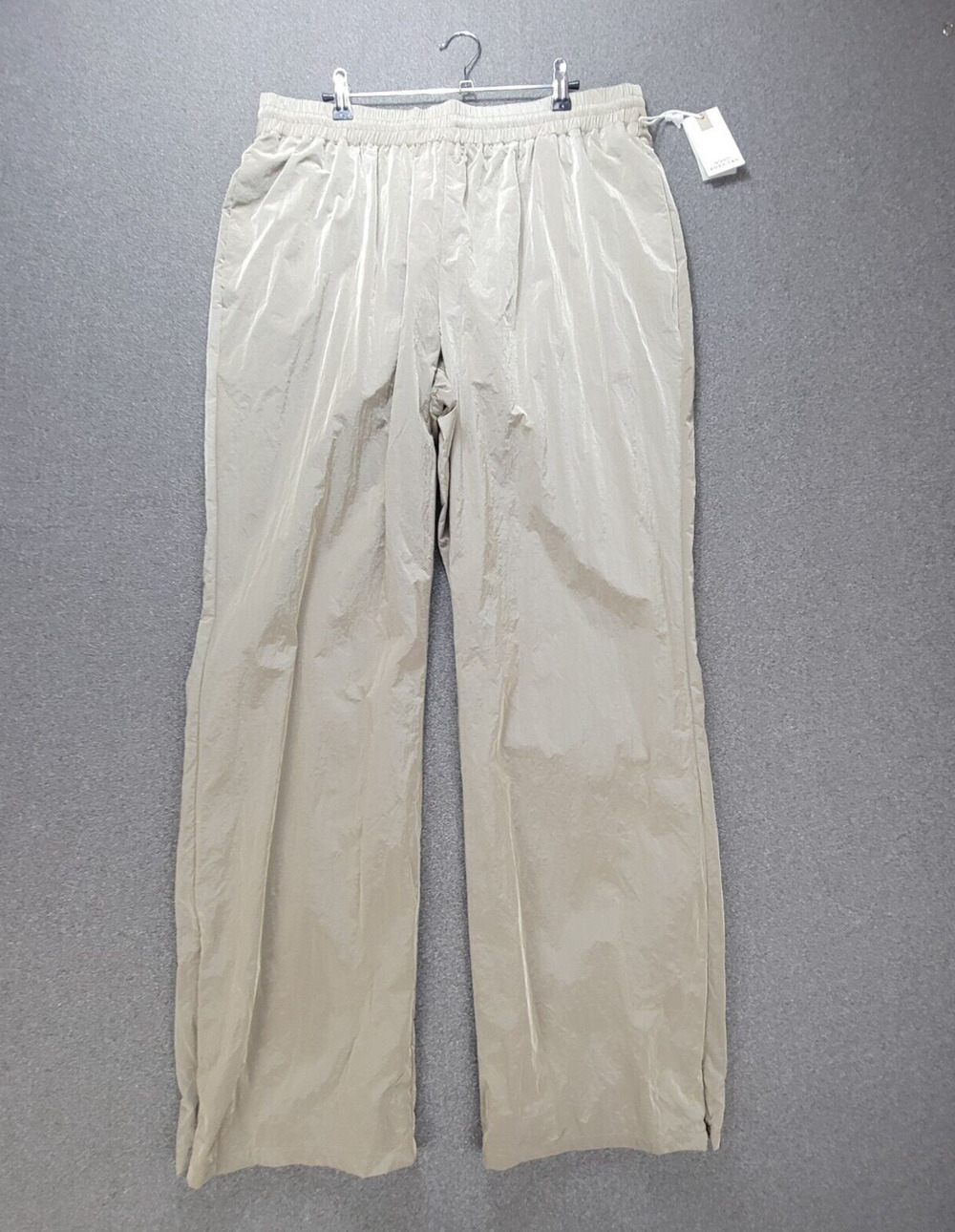 Good American Size 4 XL Taupe Wide Leg Track Pant
